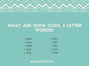 cool 3 letter words|Iba pa.